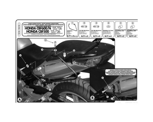 Kappa Стелаж для бічних сумок HONDA CBF 500 '04-'09, CBF 600S/N '04-'09, CBF 1000 '06-'09 чорний