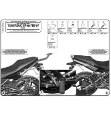 Kappa Стелаж для бокових сумок Kawasaki ER-6N 2005-2008 чорний