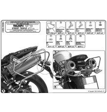 Kappa Стелаж для бокових сумок (сакв) Triumph Street Triple 675 (07-12) також для кофрів RA314 Easy Lock чорний