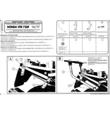 Kappa, , Стелаж для центрального кофра, HONDA VFR 750F (94-97), без плити