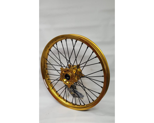 Rex Wheels Excel Комплект Колесо Переднє 21x1.85 YAMAHA XTZ 700 2020 Золота Обід Чорні Спиці Золота Втулка Чорні Ніпелі