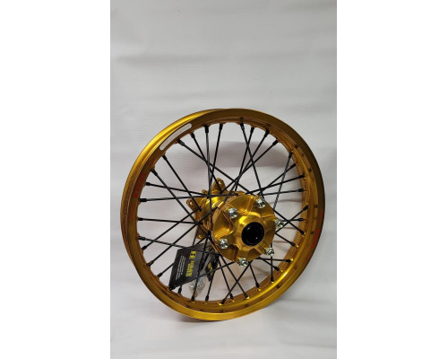 Rex Wheels Excel Комплектне Заднє Колесо 18x2.50 YAMAHA XTZ 700 2020 Золота Обідка Чорні Спиці Золота Втулка Чорні Ніпелі