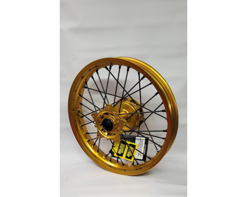 Rex Wheels Excel Комплектне Заднє Колесо 18x2.50 YAMAHA XTZ 700 2020 Золота Обідка Чорні Спиці Золота Втулка Чорні Ніпелі