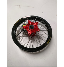 Rex Wheels Excel Комплектне Заднє Колесо 12x1.60 Чорна Обідка Срібні Спиці Червона Маточина KTM SX 65 '16- Husqvarna TC65 '17