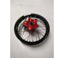 Rex Wheels Excel Комплектне Заднє Колесо 12x1.60 Чорна Обідка Срібні Спиці Червона Маточина KTM SX 65 '16- Husqvarna TC65 '17