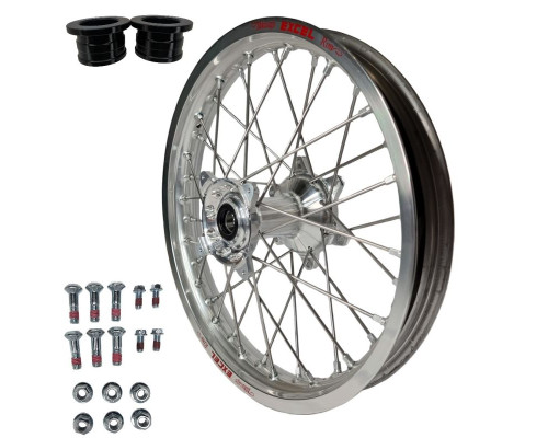 Rex Wheels Excel Комплектне Заднє Колесо 18 дюймів 18-2,15 HONDA CRF 250 '14-'22 450 '13-'22 Срібна Обід Срібна Маточина Срібні Спиці Срібні Ніпелі