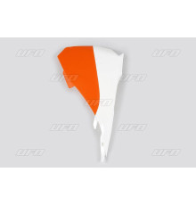 UFO, SX 85, кришка фільтра повітря, KTM 2013-2017, ліва, білий/помаранчевий