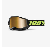 100 PROCENT Strata 2 МотоОкуляри  Дзеркальна лінза True Gold Чорний/Жовтий Fluo