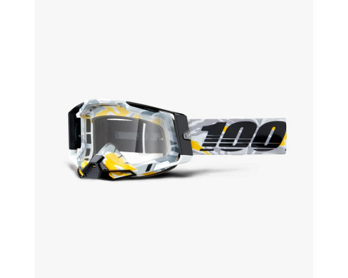 100 PROCENT Racecraft 2 Гоглі Прозора Лінза Білий/Сірий/Чорний/Жовтий