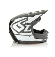6D Helmets ATR-3 Шолом Крос/Ендуро Глянцевий Білий Чорний/Сірий/Білий Розмір S (55-56 см)