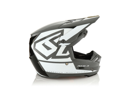 6D Helmets ATR-3 Шолом Крос/Ендуро Глянцевий Білий Чорний/Сірий/Білий Розмір S (55-56 см)