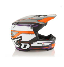 6D Helmets ATR-3 Крос/Ендуро Шолом Hyper Gloss Неон Помаранчевий/Фіолетовий Розмір M (57-58 см) Чорний/Білий/Помаранчевий/Фіолетовий