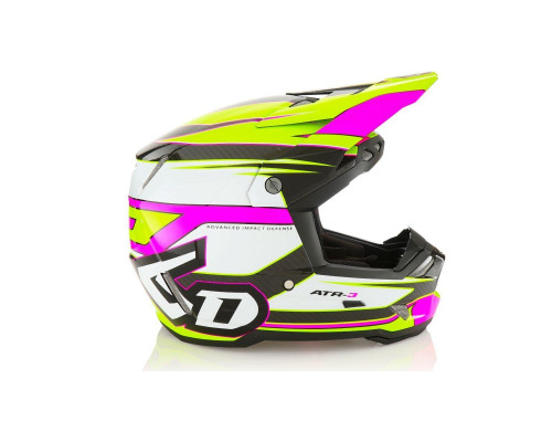 6D Helmets ATR-3 Крос/Ендуро Шолом Hyper Gloss Неон Рожевий/Жовтий Розмір M (57-58 см) Білий/Жовтий/Рожевий/Чорний