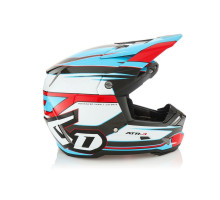 6D Helmets ATR-3 Шолом Крос/Ендуро Глянцевий Червоний/Ціан Розмір S (55-56 см) Білий/Червоний/Синій/Чорний