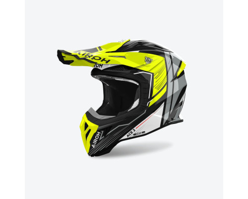 Airoh Aviator Ace 2 Шолом Крос/Ендуро/ATV/Quad Чорний/Сірий/Жовтий Флуо Розмір L