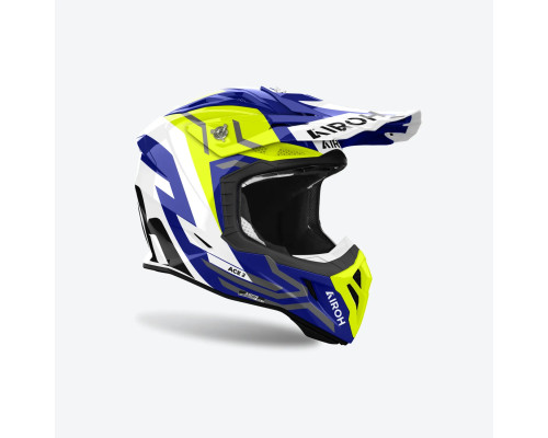 Airoh Aviator Ace 2 Шолом Крос/Ендуро/ATV/Quad Жовтий Глянець Розмір XL Колір Синій/Жовтий Флуо/Білий