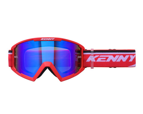 Kenny Racing Track+ Дитячі МотоОкуляри Червоний/Білий Лінза Синє Дзеркало