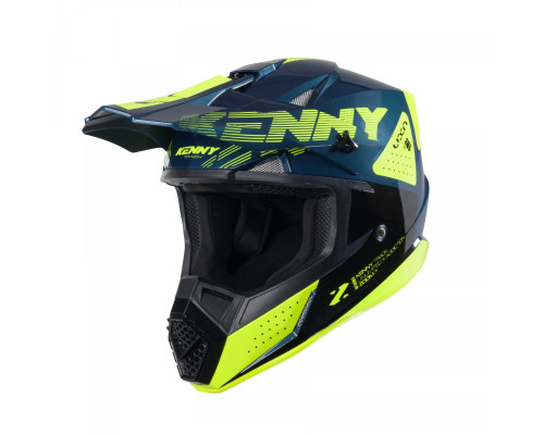 Kenny Racing Track Graphic Zoom Шолом Крос/Ендуро XL (61-62 см) Синій/Жовтий