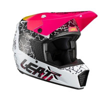 Leatt 3.5 V21.2 Шолом Мото Захист Черепа Розмір S (55-56 см) Чорний/Рожевий/Білий