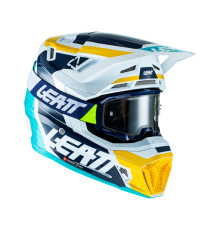 Leatt 7.5 V22 Шолом Мотоциклетний з Окулярами VelociЗАДНІ4.5 XL (61-62 см) Синій/Жовтий/Білий