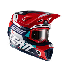 Leatt 7.5 V22 Шолом Мотоциклетний Комплект з Окулярами VelociЗАДНІ4.5 XL 61-62 см Синій/Червоний/Білий