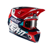 Leatt 7.5 V22 Шолом Мотоциклетний Комплект з Окулярами VelociЗАДНІ4.5 XL 61-62 см Синій/Червоний/Білий