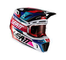 Leatt 8.5 V22 Шолом Мотоциклетний Комплект з Окулярами VelociЗАДНІ5.5 Розмір S (55-56 см) Синій/Червоний/Чорний
