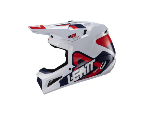 Leatt 3.5 V24 Шолом Мотоциклетний Комплект з Окулярами VelociЗАДНІ4.5 Розмір M (57-58 см) Білий/Гранатовий/Червоний