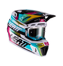Leatt 8.5 V22 Шолом Moto Комплект з Окулярами VelociЗАДНІ5.5 Аква Туркiзовий/Чорний/Рожевий Розмір L (59-60 см)