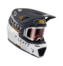 Leatt 8.5 V23 Шолом Мотоциклетний Комплект з Окулярами VelociЗАДНІ5.5 Металік XXL (63-64 см) Графітовий/Білий