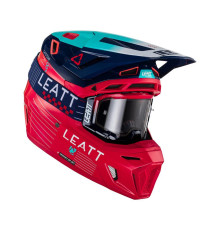 Leatt 8.5 V23 Шолом Мотоциклетний Комплект з Окулярами VelociЗАДНІ5.5 Розмір M (57-58 см) Червоний/Гранатовий/Синій