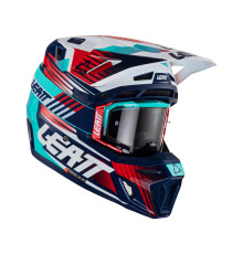 Leatt 8.5 V23 Шолом Мотоциклетний Комплект з Окулярами VelociЗАДНІ5.5 Розмір L (59-60 см) Синій/Червоний/Темно-синій