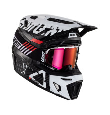 Leatt 9.5 Carbon Шолом Мотоциклетний Комплект з Окулярами VelociЗАДНІ6.5 Iriz Розмір L (59-60 см) Чорно-Білий
