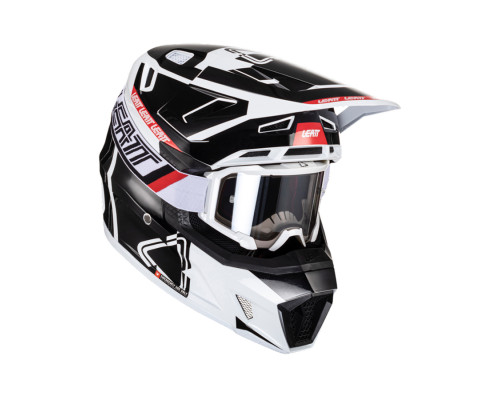 Leatt 7.5 v24 Шолом Moto з Окулярами VelociЗАДНІ4.5 Чорний/Білий/Червоний Розмір M (57-58 см)