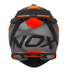 Nox N633 Fusion Кросовий/Оффроуд Шолом Мікрометричне Застібання Розмір M Чорний Мат/Помаранчевий