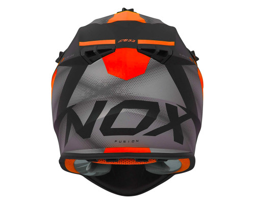 Nox N633 Fusion Кросовий/Оффроуд Шолом Мікрометричне Застібання Розмір M Чорний Мат/Помаранчевий