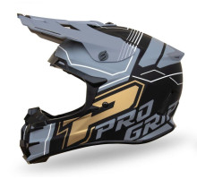 Progrip PG3080 Шолом Кросовий Adventure ECE 22R06 Застібка DD Розмір L Чорний Сірий Золотий Мат