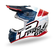 Progrip PG3080 Шолом Кросовий Adventure ECE 22R06 Застібка DD Розмір M Синій Білий Червоний