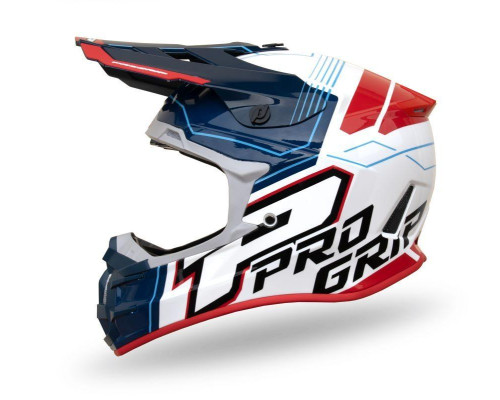 Progrip PG3080 Шолом Кросовий Adventure ECE 22R06 Застібка DD Розмір M Синій Білий Червоний