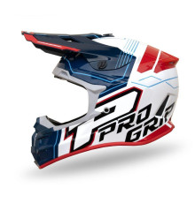 Progrip PG3080 Шолом Кросовий Adventure ECE 22R06 Застібка DD Розмір XL Синій Білий Червоний