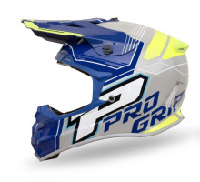Progrip PG3080 Шолом Кросовий Adventure ECE 22R06 Застібка DD Розмір L Синій Сірий Жовтий Флуо
