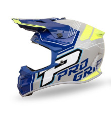 Progrip PG3080 Шолом Кросовий Adventure ECE 22R06 Застібка DD Розмір S Синій Сірий Жовтий Fluo