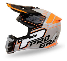 Progrip PG3080 Шолом Кросовий Adventure ECE 22R06 Застібка DD Розмір M Сірий Чорний Помаранчевий