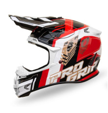 Progrip PG3080 Шолом Кросовий ECE 22R06 Застібка DD Розмір S Червоний Білий Чорний