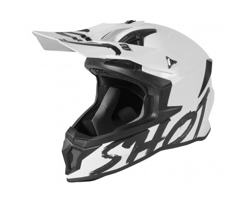 Shot Racing Kask Cross/Enduro Lite Solid White Glossy Розмір L Білий Поліск