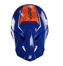 Shot Racing Furious Каска Мото Глянцева Camo Navy Orange Розмір S Синій/Білий/Помаранчевий