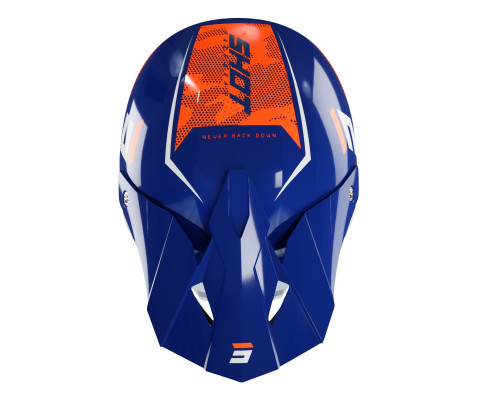 Shot Racing Furious Каска Мото Глянцева Camo Navy Orange Розмір S Синій/Білий/Помаранчевий