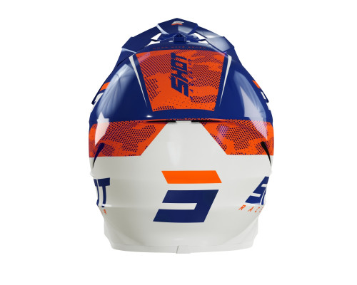 Shot Racing Furious Каска Мото Глянцева Camo Navy Orange Розмір S Синій/Білий/Помаранчевий