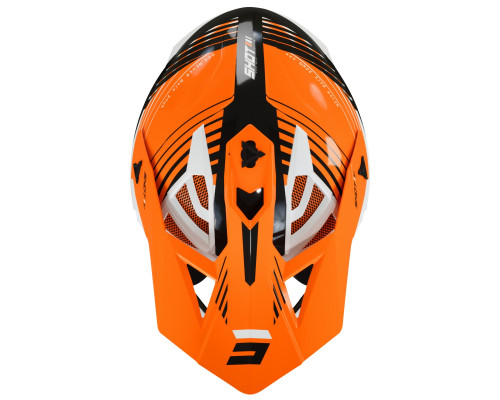 Shot Racing Lite Fury Каска Мото Глянцева Чорний/Неоновий Помаранчевий/Білий Розмір XL