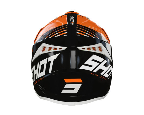 Shot Racing Lite Fury Каска Мото Глянцева Чорний/Неоновий Помаранчевий/Білий Розмір XL